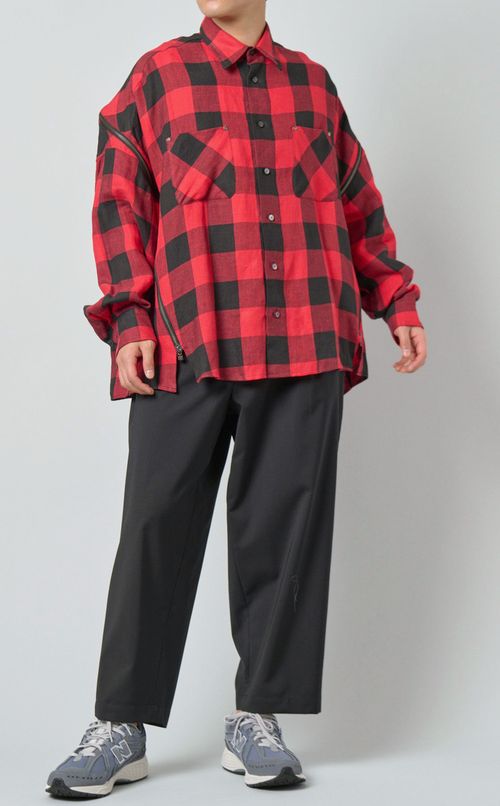 プリーツクロップドパンツ