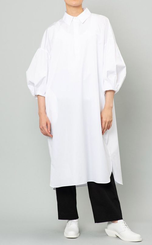 ボリュームスリーブシャツワンピース