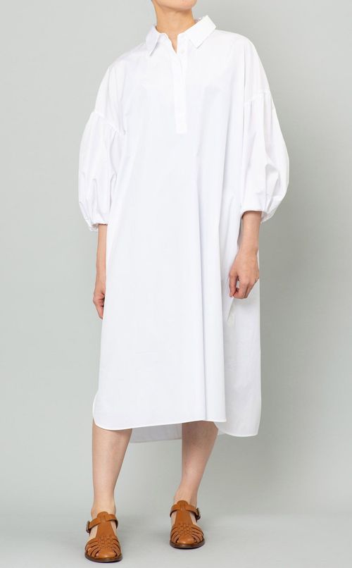 ボリュームスリーブシャツワンピース