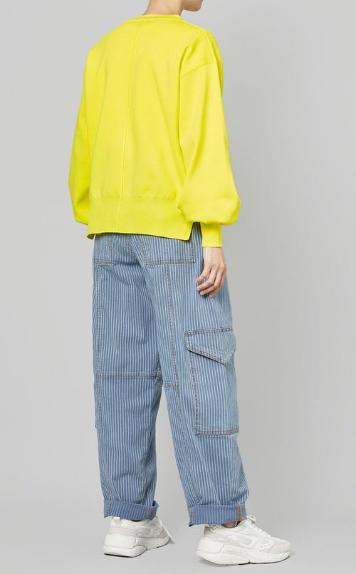 畦編みニットカーディガン