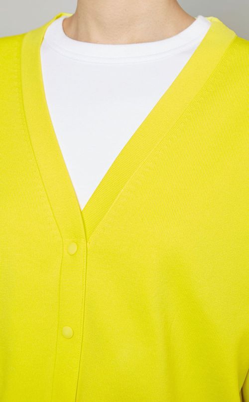 畦編みニットカーディガン