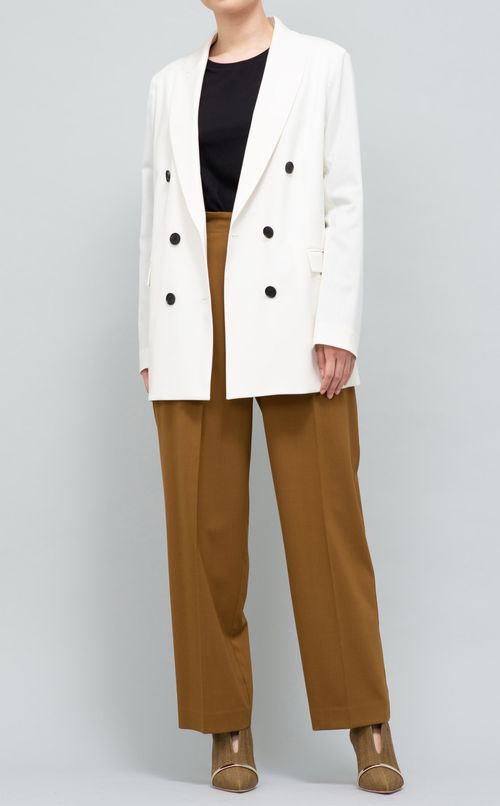 ウール混ストレッチダブルジャケット