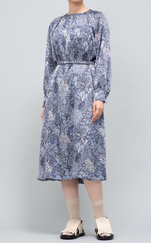ベルト付フラワープリントワンピース
