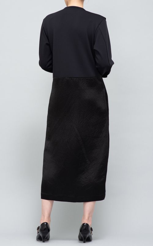 ジャージーサテンシャツワンピース