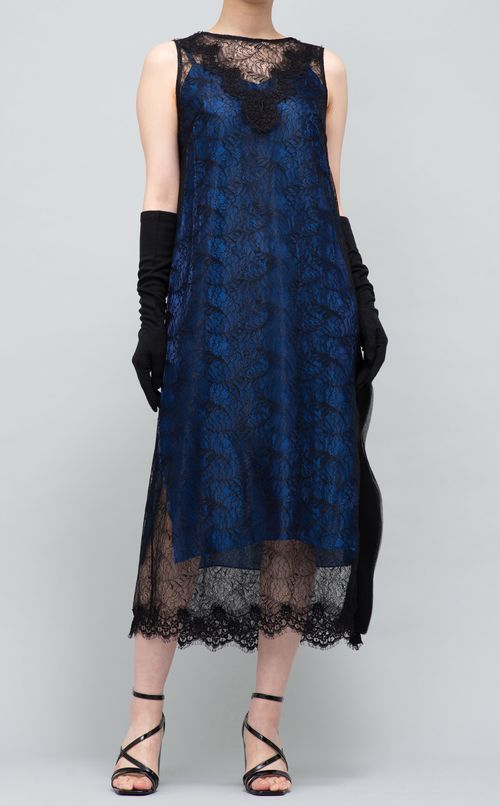 フラワー刺繍レースワンピース