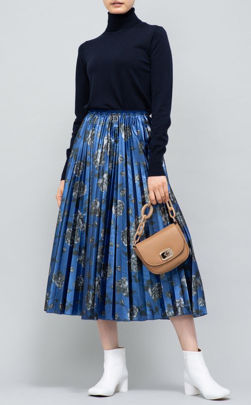 フラワープリントプリーツスカート