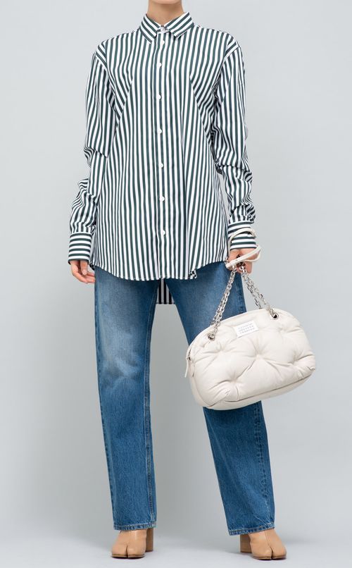 コットンストライプシャツ