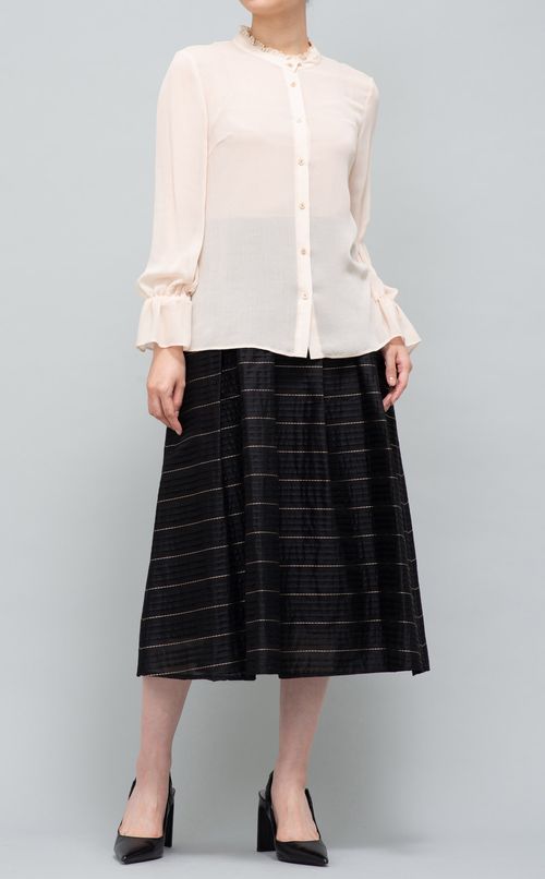 ケープシフォンギャザーブラウス