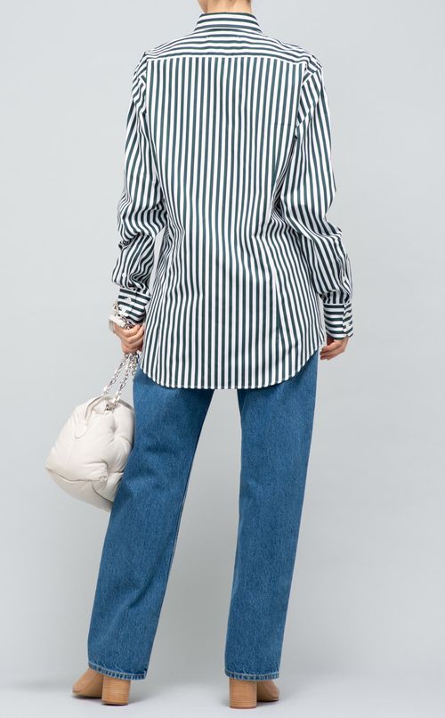 コットンストライプシャツ