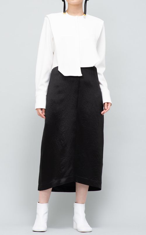 ジャージーサテンシャツワンピース