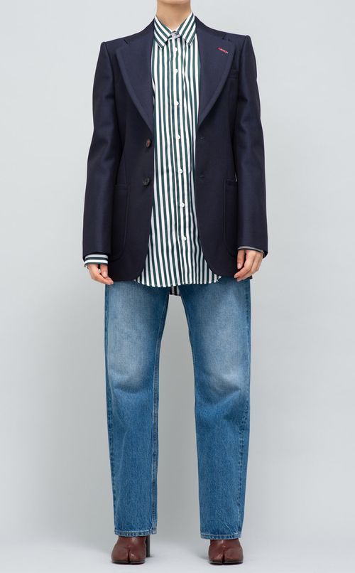 コットンストライプシャツ