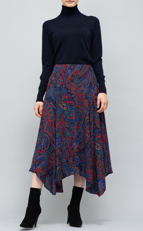 ペイズリー柄プリントスカート