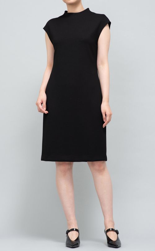 ハイネックスリーブレスミニワンピース