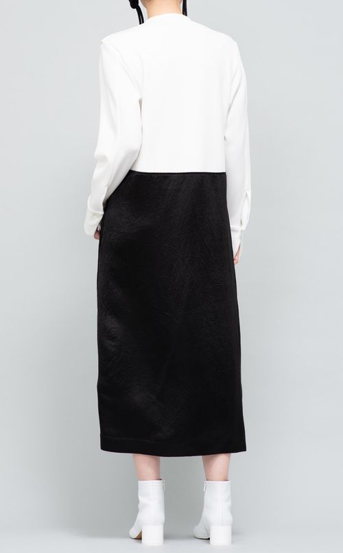 ジャージーサテンシャツワンピース