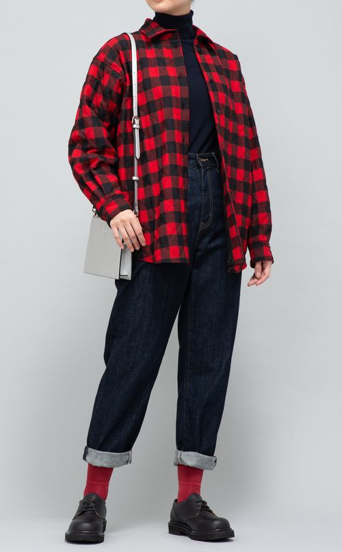 チェック柄キルティングシャツ