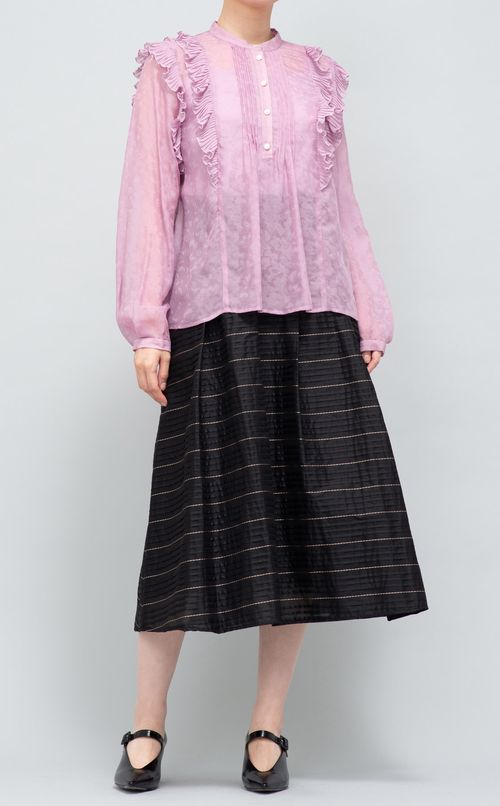 フロントタックフリルブラウス