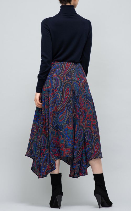 ペイズリー柄プリントスカート