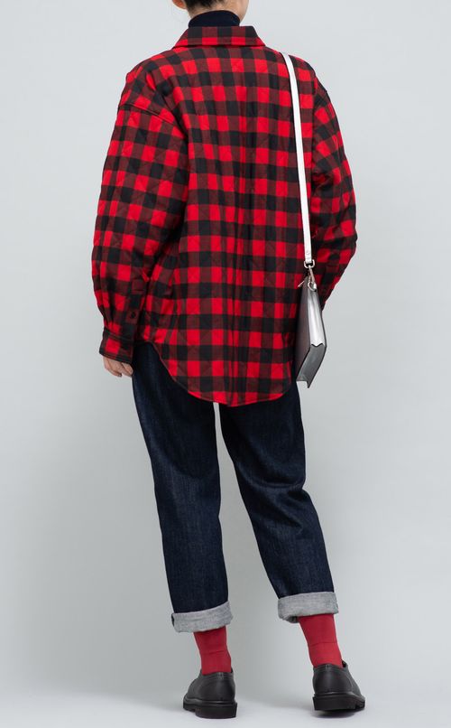 チェック柄キルティングシャツ