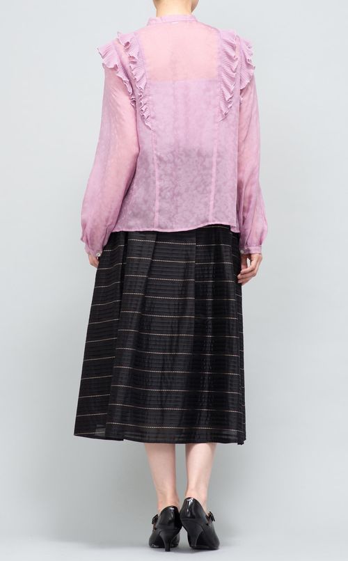 フロントタックフリルブラウス