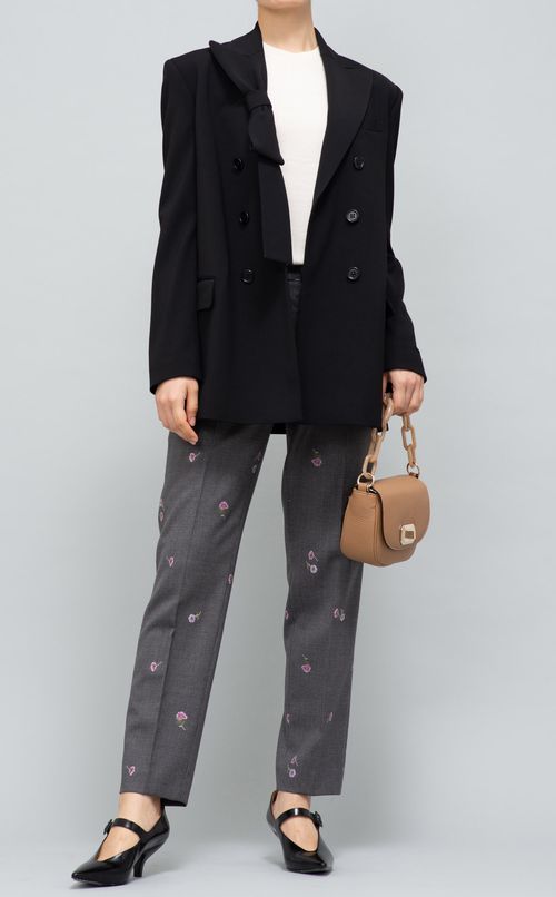 フラワーデザインテーパードパンツ