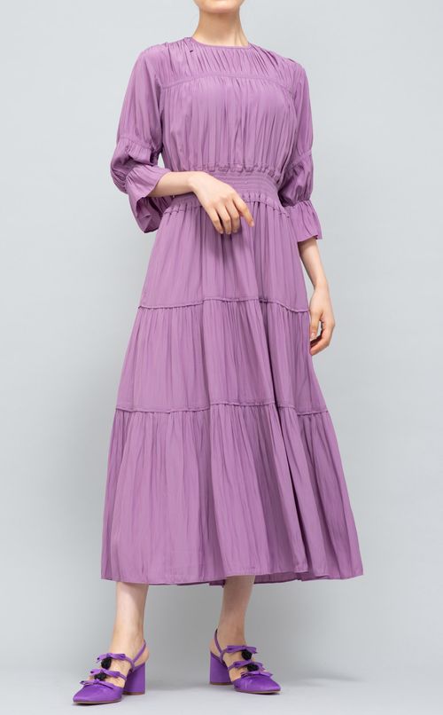 ギャザーフレアワンピース