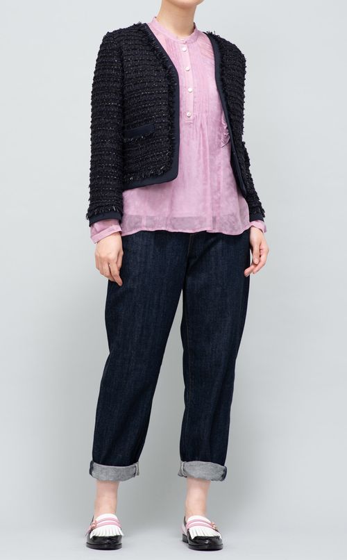 フロントタックフリルブラウス