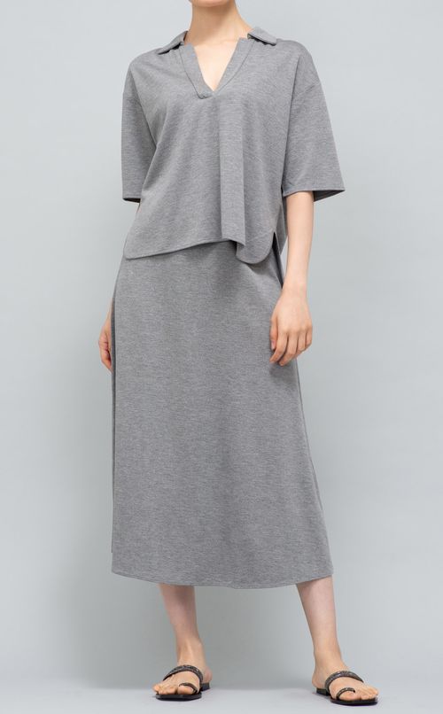 スキッパージャージーポロシャツ