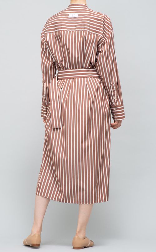 ストライプ柄シャツワンピース