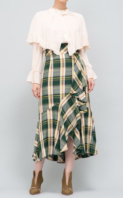 ケープシフォンギャザーブラウス