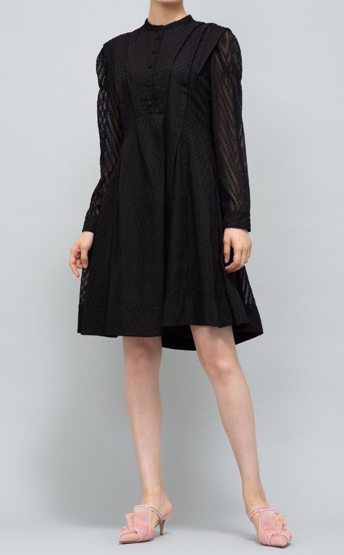 カットジャガードミニワンピース