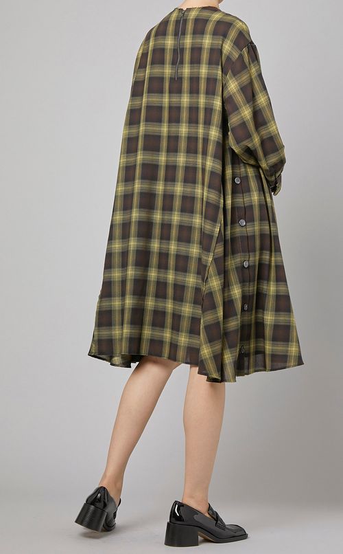 チェックパネルワンピース