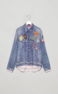 トロンプルイユデニムプリントシャツ