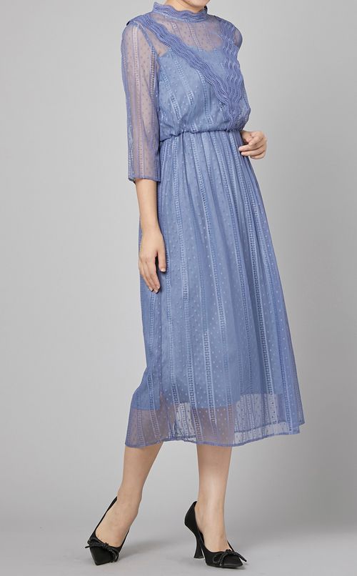 ドットチュールレースワンピース