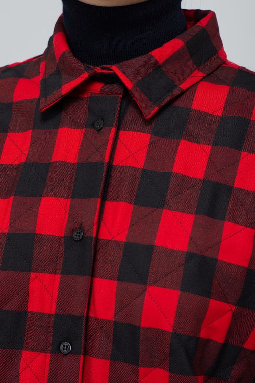 チェック柄キルティングシャツ