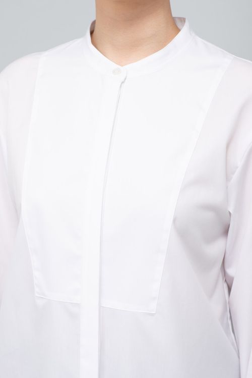 ヨーク切替コットンシャツブラウス