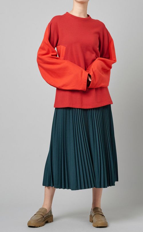 コットン配色スウェット