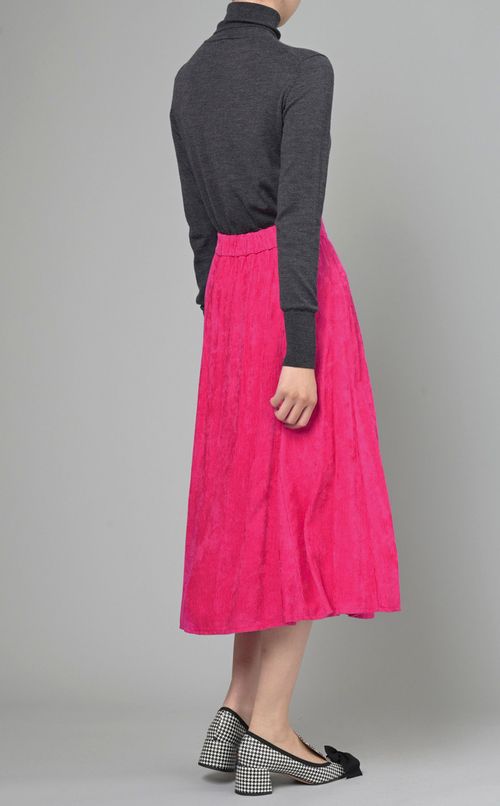 コーデュロイフロントボタンスカート