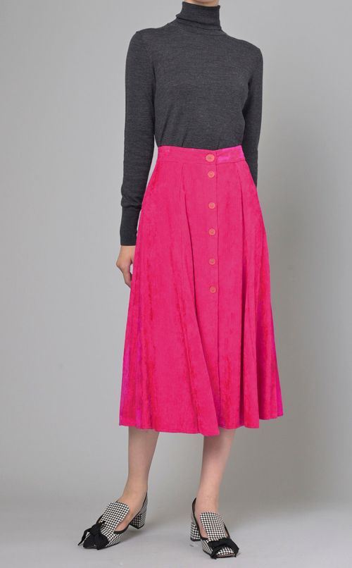 コーデュロイフロントボタンスカート