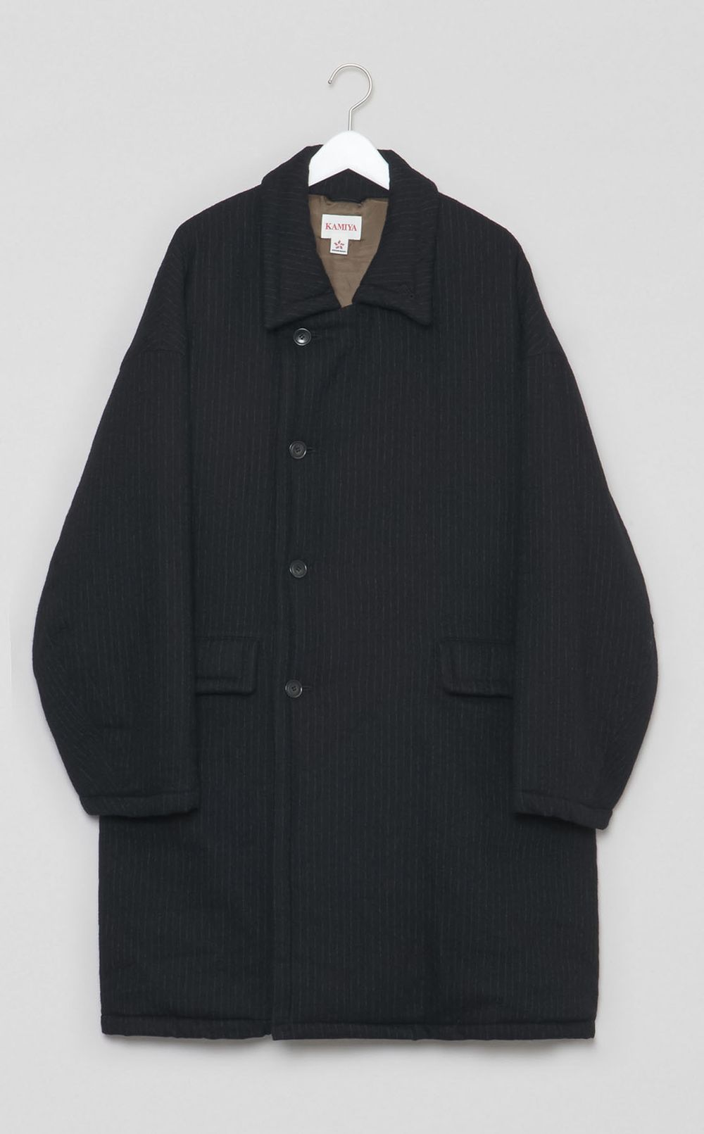 ストライプパデッドオーバーサイズコート