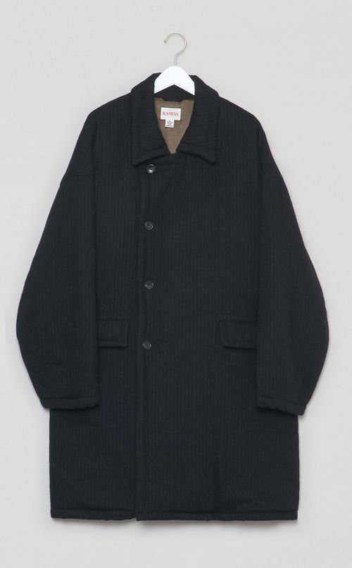 ストライプパデッドオーバーサイズコート