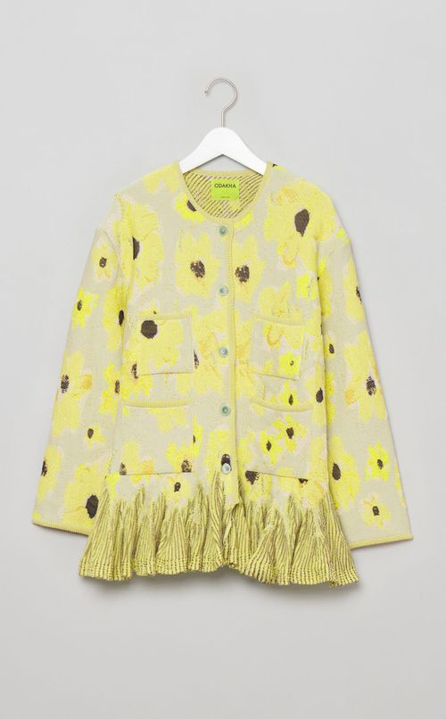 フラワージャガードノーカラージャケット