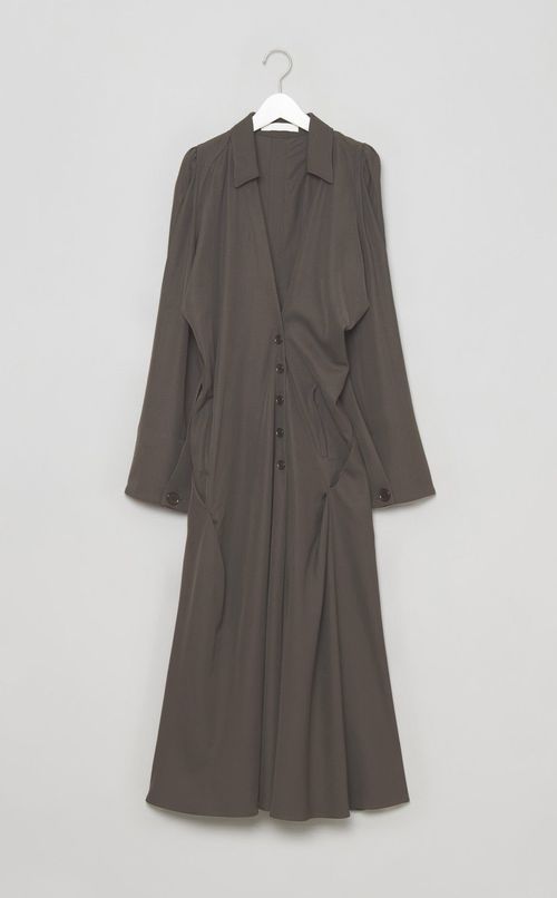 パフスリーブバックギャザーワンピース