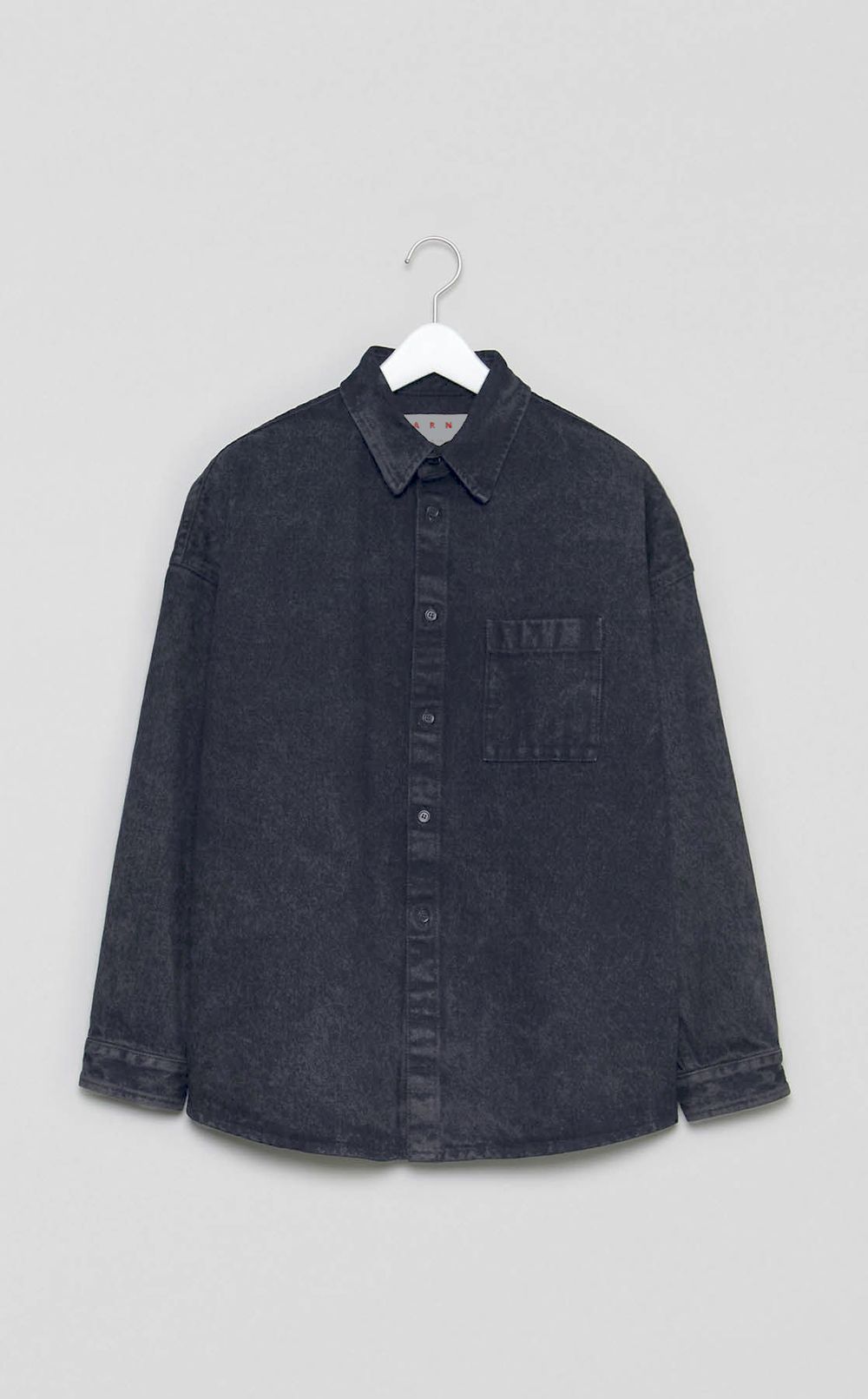 マーブルダイコットンデニムシャツ