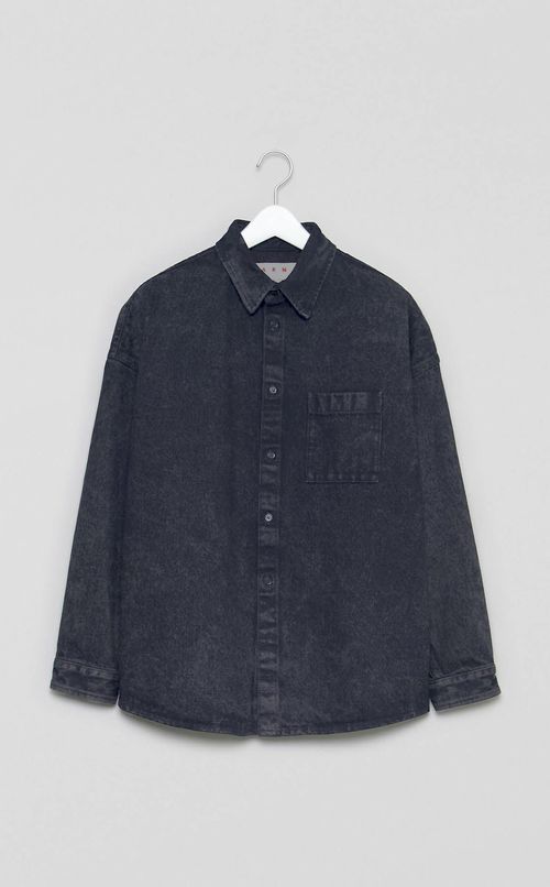 マーブルダイコットンデニムシャツ