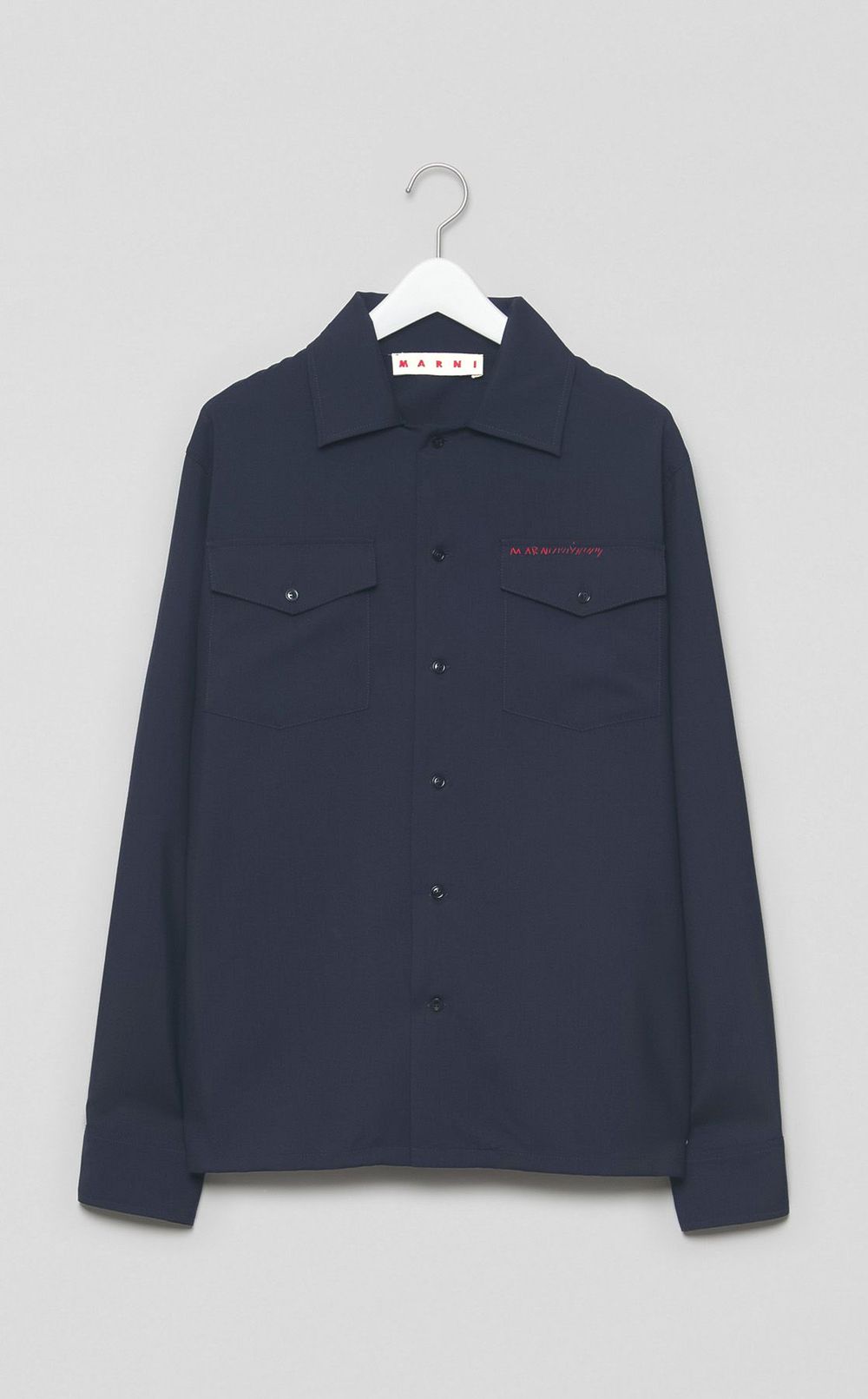 ダブルポケットトロピカルウールシャツ