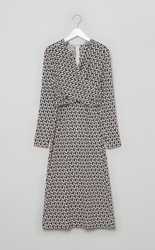 ジャージーストレッチカシュクールドレス