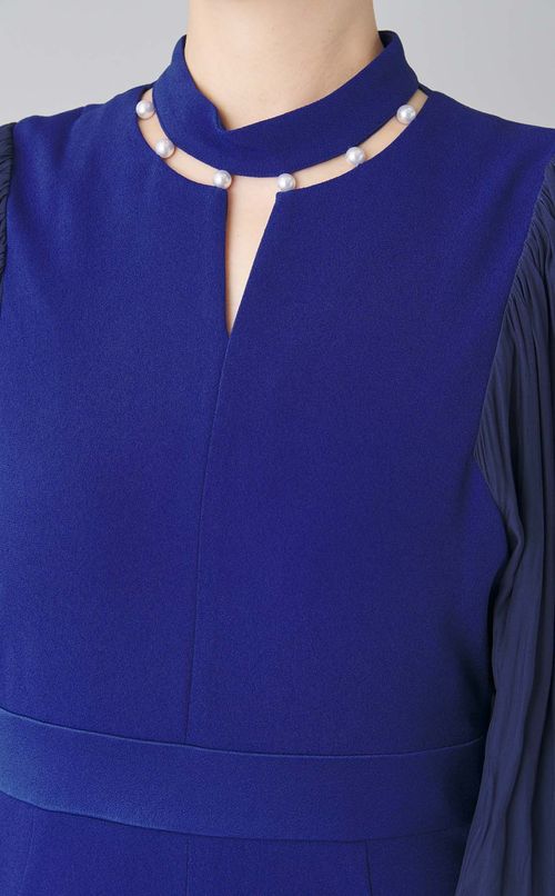 2wayネックパール付ドレス