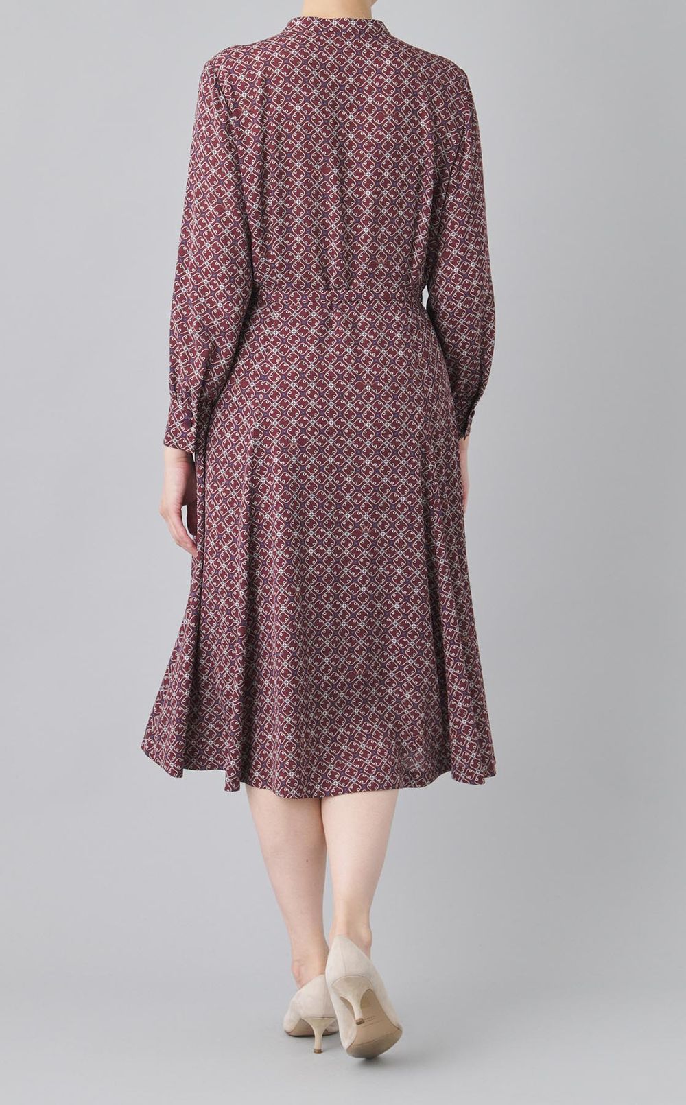 メダリオンプリントシャツワンピース