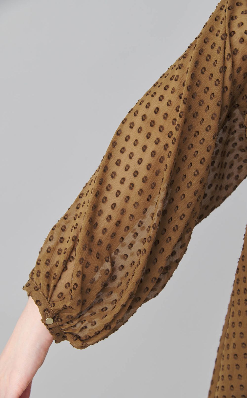 シルク混ドットギャザーワンピース