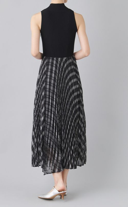 ニットドッキングプリーツワンピース